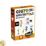 Conto con i Numeri Tattili, Metodo Montessori (18 pz)