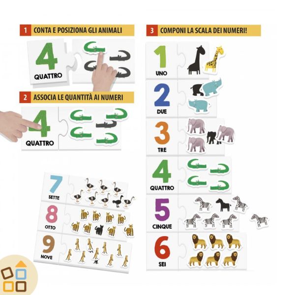 Conto con i Numeri Tattili, Metodo Montessori (18 pz)