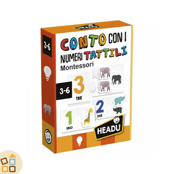 Conto con i Numeri Tattili, Metodo Montessori (18 pz)