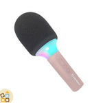 Microfono Bluetooth con Luci LED per Karaoke, Rosa