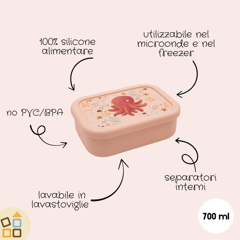 Porta merenda in silicone, Polpo Slurpy