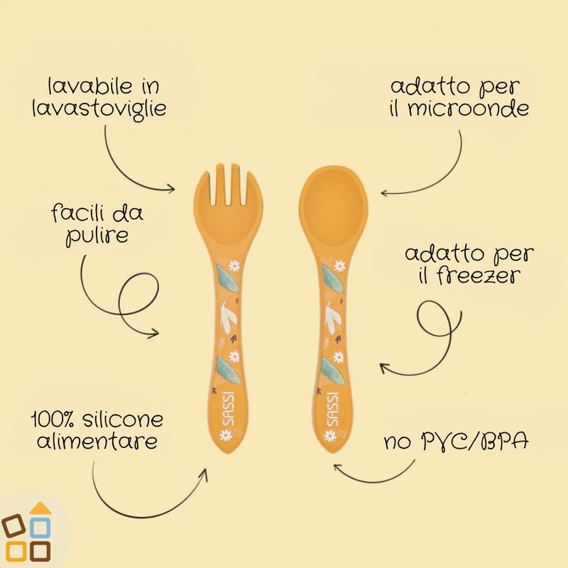 Posate in silicone, Leone Chompy