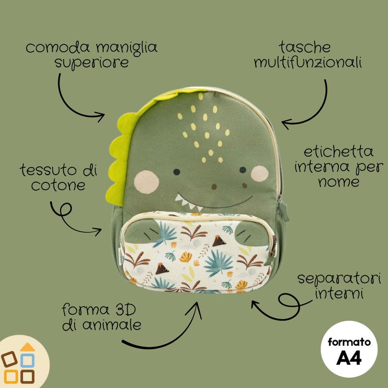 Zaino Grande A4, Dinosauro Cracky